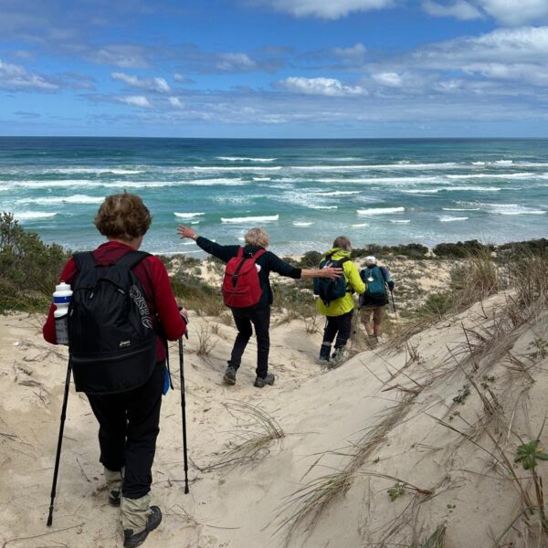 Pilgrims discover the stunning coastline on the Aussie Camino